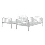Panana Metal Bunk Bed Frame with Guardrail - White