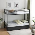 Twin Loft Bunk Bed Frame With Storage Drawers