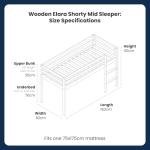 Kids Mid Sleeper Bunk Bed with Storage - White