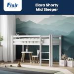 Kids Mid Sleeper Bunk Bed with Storage - White