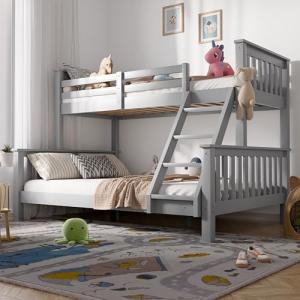 Blisswood Triple Bunk Bed with Mattresses (Grey)