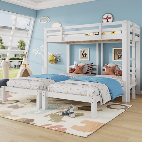 Triple Sleeper Bunk Bed with Side Ladder
