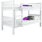 White Wooden Double Bunk Bed for Kids