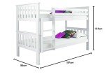 White Wooden Double Bunk Bed for Kids