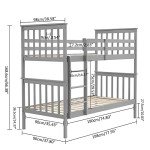 Panana White Wooden Bunk Bed Frame for Kids