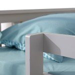 Sturdy Double Bunk Bed with Guardrails and Stairs
