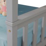Sturdy Double Bunk Bed with Guardrails and Stairs