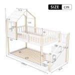 Treehouse Bunk Bed for Kids with Ladder & Drawers