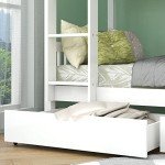Solid Pine Wood Bunk Bed with Slide Drawer Storage