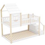 Treehouse Bunk Bed for Kids with Ladder & Drawers