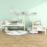 Solid Pine Wood Bunk Bed with Slide Drawer Storage