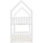 Twin Bunk Bed with Ladder and Solid Wood Frame