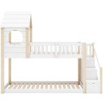 Treehouse Bunk Bed for Kids with Ladder & Drawers
