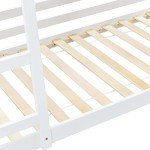 Twin Bunk Bed with Ladder and Solid Wood Frame