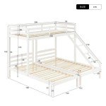 Triple Sleeper Wooden Bunk Bed in White