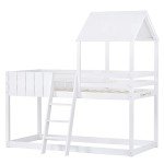 Space-Saving Wooden Loft Bunk Bed for Kids