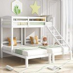 Triple Sleeper Wooden Bunk Bed in White