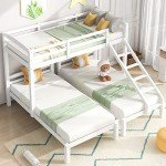 Triple Sleeper Wooden Bunk Bed in White