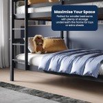 Sturdy Grey Wooden Double Bunk Beds for Kids