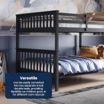 Sturdy Grey Wooden Double Bunk Beds for Kids