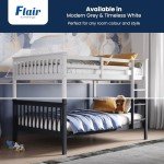Sturdy Grey Wooden Double Bunk Beds for Kids