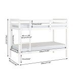 Panana White Wooden Bunk Bed, 3ft Single