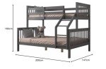 Grey Flair Wooden Triple Bunk Bed