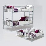 Panana Metal Twin Bunk Bed with Ladder (Silver)