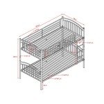 Panana Metal Twin Bunk Bed with Ladder (Silver)