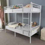 Karlhome Twin Over Twin Metal Bunk Bed - White
