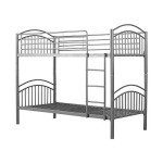 Panana Metal Twin Bunk Bed with Ladder (Silver)