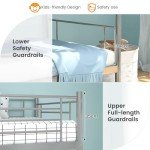 Metal Twin Over Twin Bunk Bed with Ladder