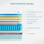 TeQsli 10-Inch King Hybrid Gel Memory Foam Mattress