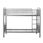 Panana Metal Twin Bunk Bed with Ladder (Silver)