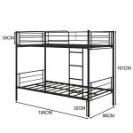 JELUTE Heavy Duty Metal Bunk Bed Frame, Black