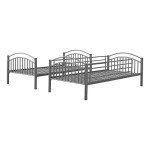 Panana Metal Twin Bunk Bed with Ladder (Silver)