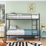 JELUTE Heavy Duty Metal Bunk Bed Frame, Black