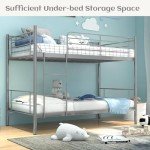 Metal Twin Over Twin Bunk Bed with Ladder