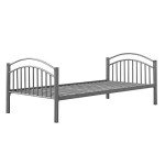Panana Metal Twin Bunk Bed with Ladder (Silver)