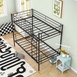 JELUTE Heavy Duty Metal Bunk Bed Frame, Black