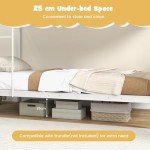 Metal Bunk Bed Frame with Ladder and Guardrails