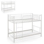 Metal Twin Bunk Bed with Ladder and Guardrails