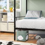 JELUTE Heavy Duty Metal Bunk Bed Frame, Black