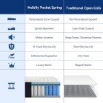 Molblly 8.7 Inch Double Pocket Sprung Mattress