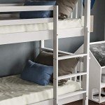 Milan Solid Pine Twin Bunk Bed with Ladder