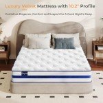 Vesgantti 4FT6 Blue Velvet Pocket Sprung Mattress