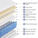 Yaheetech 3ft Pocket Sprung Memory Foam Mattress
