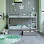 Gemini Kids Bunk Bed with Storage Drawer (Grey)
