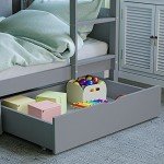 Gemini Kids Bunk Bed with Storage Drawer (Grey)