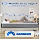 10-Inch Pocket Sprung Double Mattress with 9-Zone Support